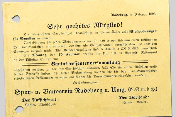 Einladung zur Bauinteressentenversammlung