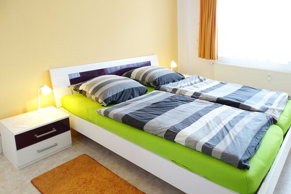 Das Schlafzimmer unserer Gästewohnung